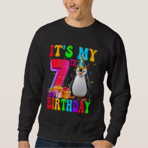 Moletom Bonito É o meu aniversário 7 de 7 anos Pinguim