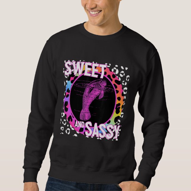 Moletom Bonito Manatee 90s Nostalgia Rainbow Leopard Impre (Frente)