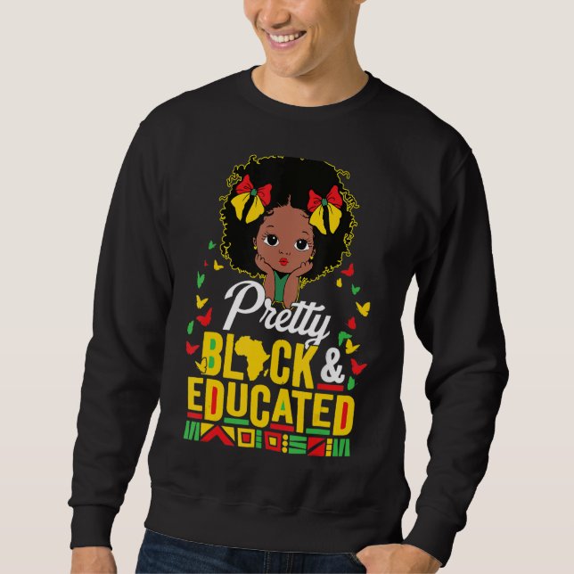 Moletom Bonito negro e educado Eu sou o forte africano (Frente)