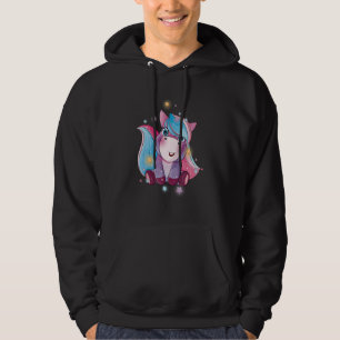 Moletom Bonito Unicorn Watercolor Azul Pégaso Mítico Un