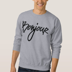 Moletom Bonjour Script (Preto) para Amantes da França Swe