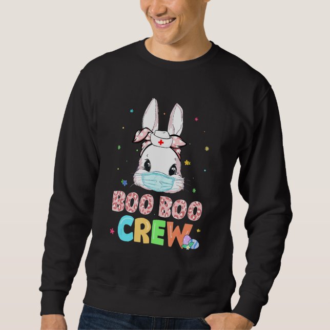 Moletom Boo Boo Crew Bunny Enfermeira Páscoa Coelho Rosto  (Frente)