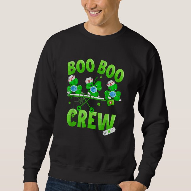 Moletom Boo Boo Crew Nurss Rua Patrick S Day Shamrock (Frente)