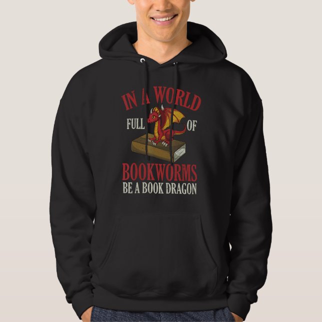 Moletom Book Dragon Bookworm Fantasy Animal Book Ler (Frente)