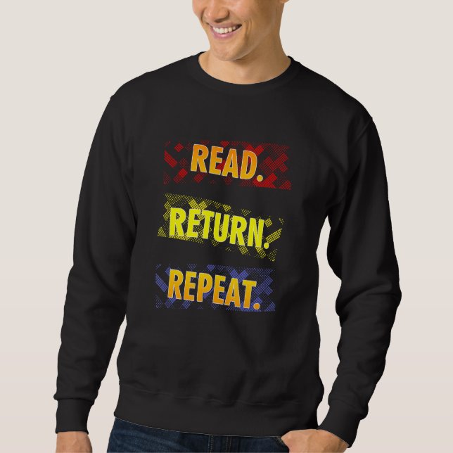 Moletom Book  Librarian Read Return Repeat Reading (Frente)