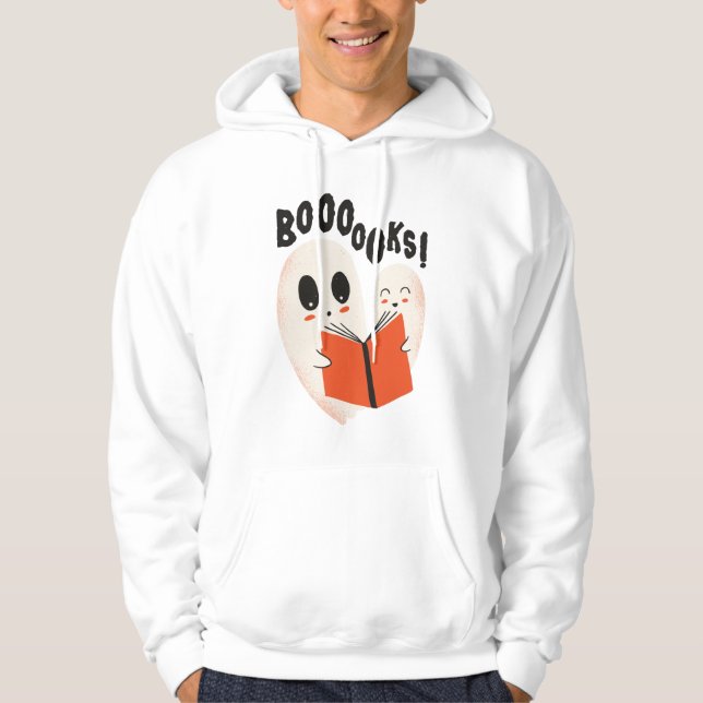 Moletom Bookworm Engraçado Fantasma do Halloween Livros de (Frente)