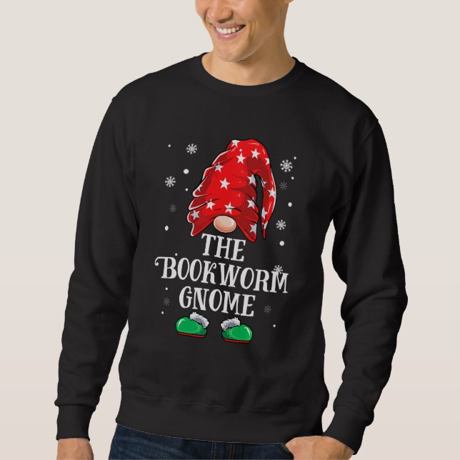 Moletom Bookworm Gnome Buffalo Xadrez Natal Correspondente (Frente)