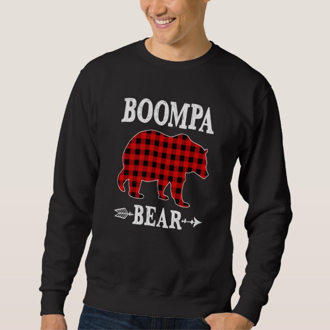 Moletom Boompa Bear Christmas Pajama Red Xadrez Buffalo Fa (Frente)