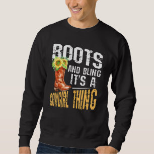 Moletom Boots and Bling É uma Garota Cozinha Coisa Chapéu