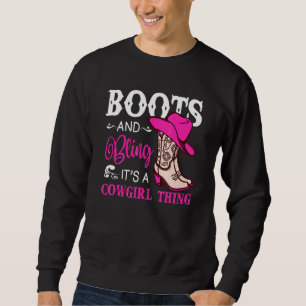Moletom Boots and Bling É uma Garota Cozinha Coisa Chapéu
