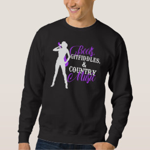 Moletom Boots Gitvioldles E Country Music Cowgirl