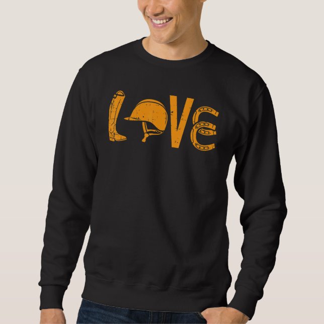 Moletom Boots Helmet Horserrading Love Riding Horse Equest (Frente)