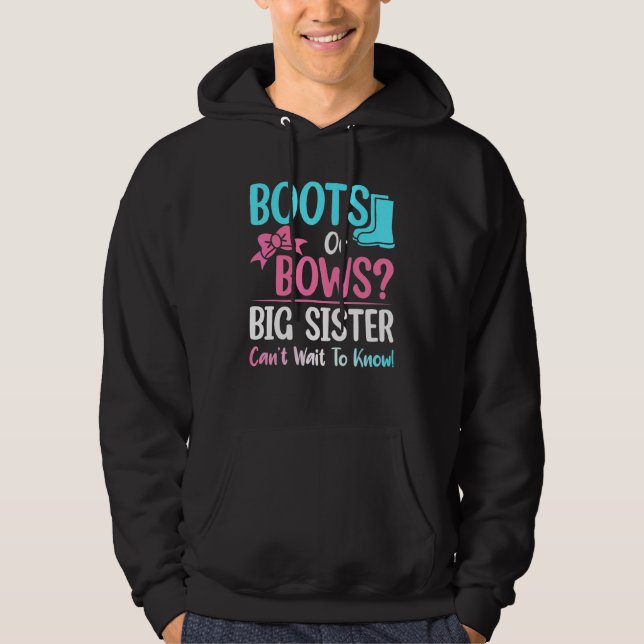 Moletom Boots Ou Arcos Big Sister Gênero Revelem Chá de fr (Frente)