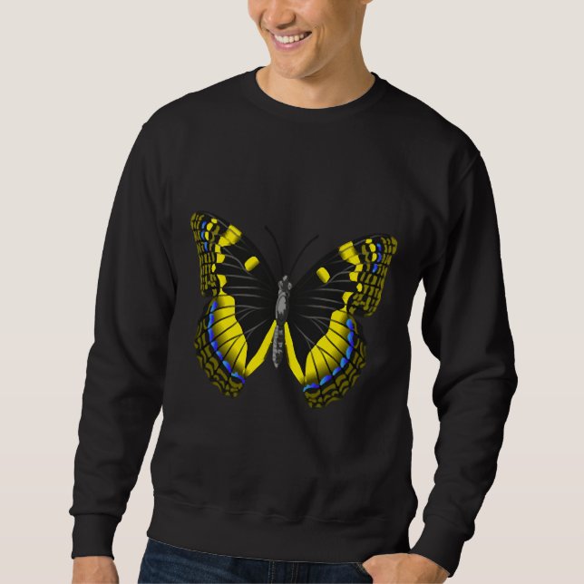 Moletom Borboleta Amarela E Azul Papillon Jaune Et Azul (Frente)