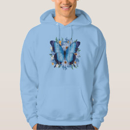 Moletom Borboleta Azul Graciosa em Floral