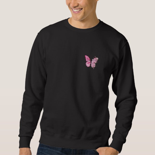 Moletom Borboleta Com Flor De Cerejeira Ascendendo Sakura  (Frente)
