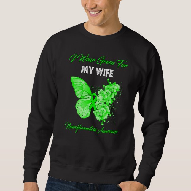 Moletom Borboleta Eu Visto Verde Para Minha Esposa Neurofi (Frente)