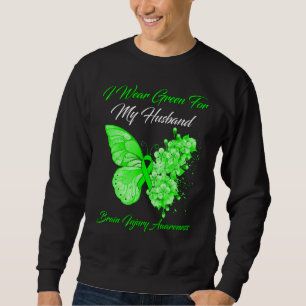 Moletom Borboleta Eu Visto Verde Para Minha Lesão No Céreb