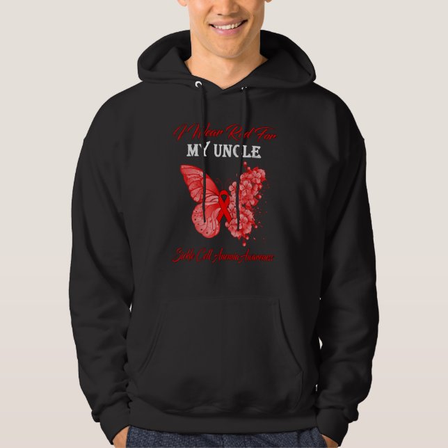 Moletom Borboleta Eu Visto Vermelho Para O Meu Tio Célula  (Frente)
