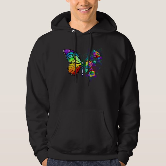 Moletom Borboleta-flor-arco-íris (Frente)