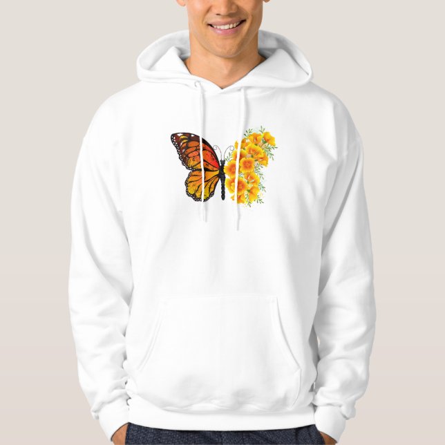 Moletom Borboleta Flor com Papagaio Amarelo da Califórnia (Frente)