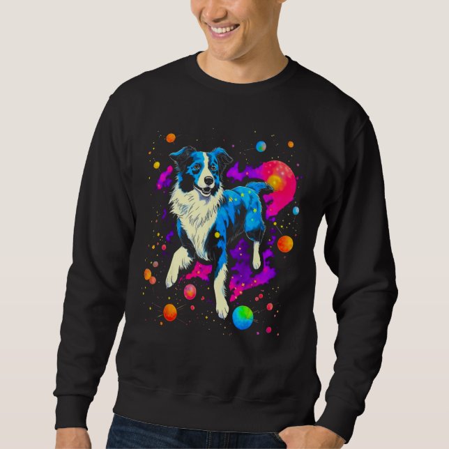 Moletom Border Collie Dog in Space (Frente)