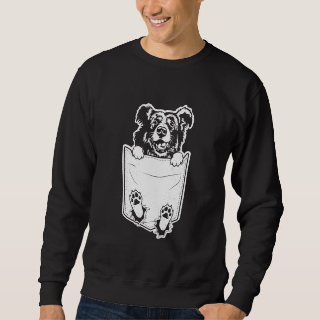 Moletom Border collie dog ripped in pocket art graphic the (Frente)