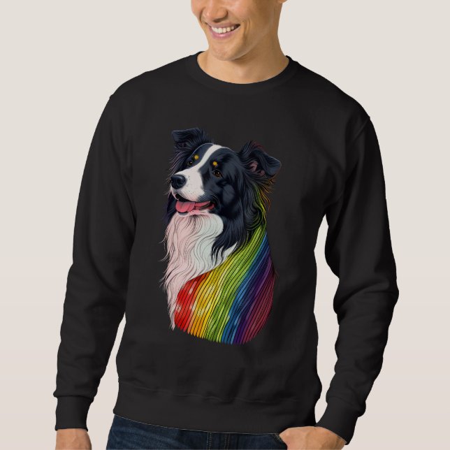 Moletom Border Collie Gay Pride Dog LGBT on Border Collie  (Frente)