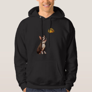 Moletom Bostie Olhando Para Tacos, Engraçado Boston Terrie