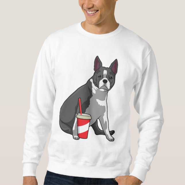 Moletom Boston Terrier com bebida (Frente)