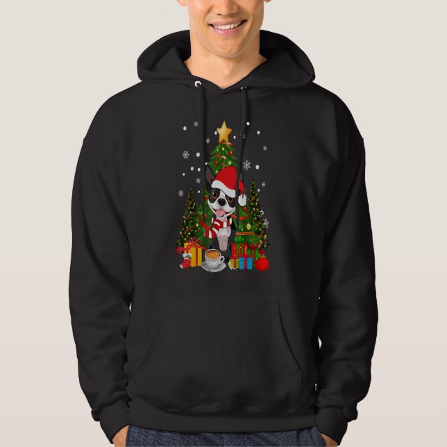 Moletom Boston Terrier Dog Christmas É Gift Coffee Light (Frente)