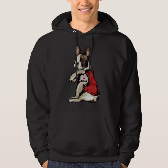 Moletom Boston Terrier I Love Mãe Dog Gif (Frente)