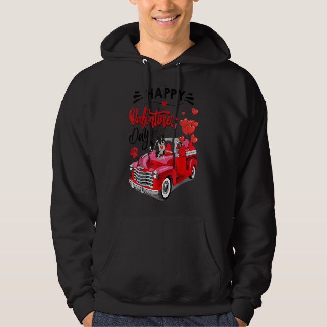 Moletom Boston Terrier Red Truck Valentines Day Funny Dog (Frente)