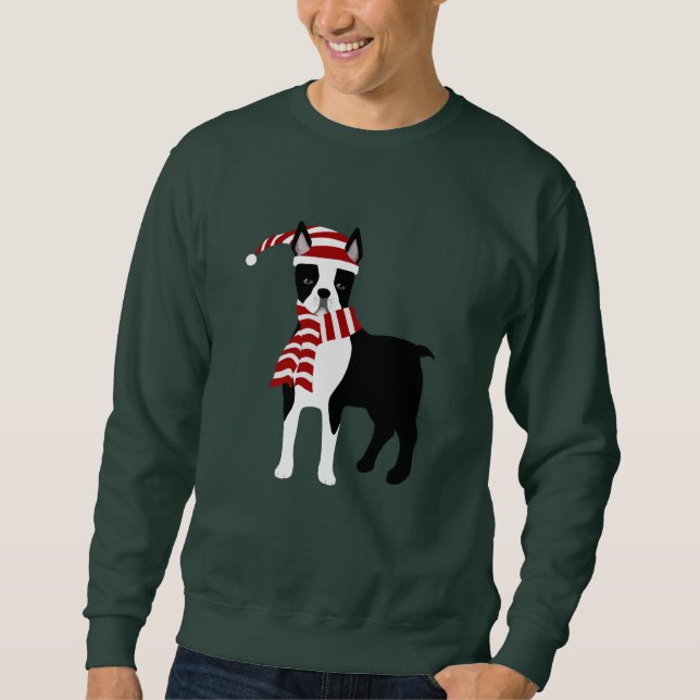 Moletom Boston Terrier Winter Long Sleeve Tshirt (Frente)