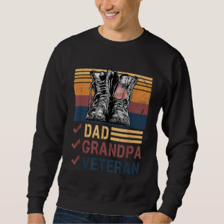 Moletom Botas de Combate Retro Bandeira dos EUA Pai Avô Ve