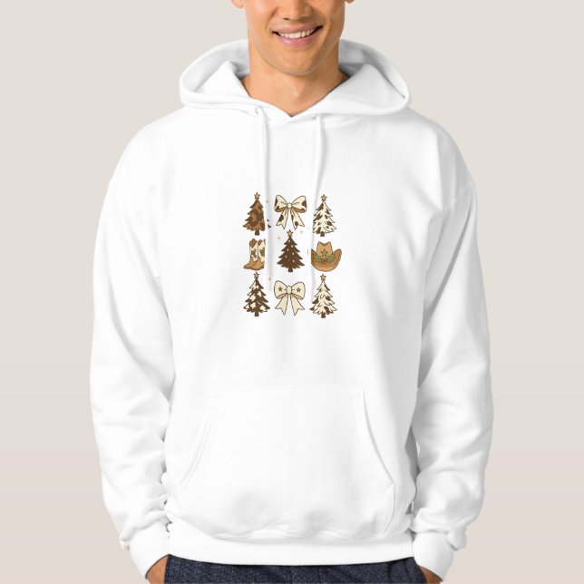 Moletom Botas de Cowboy de Natal Ocidental Papai Noel Nata (Frente)