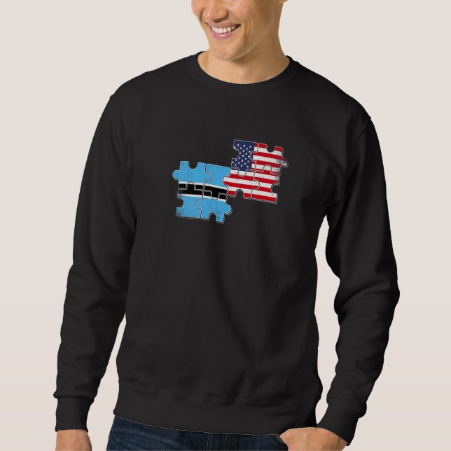 Moletom Botswana Usa Love Roots Botsuana American Flag (Frente)