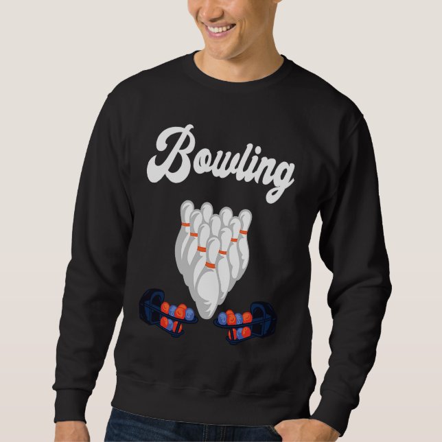 Moletom Bowling Lane Bowling Set Strike Bowling Team Bowli (Frente)