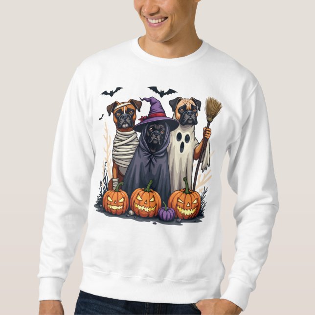 Moletom Boxer Halloween Costume Cute Spooky Dog Lover (Frente)