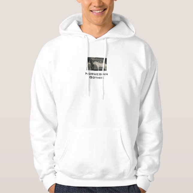 Moletom Branco com Foto Real Norueguesa Gótica (Frente)