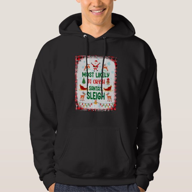 Moletom Branqueado mais propenso a Sleigh Chris de Papais  (Frente)