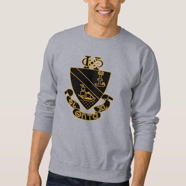 Moletom Brasão Phi Chi Theta | Dourado e Preto (Frente)