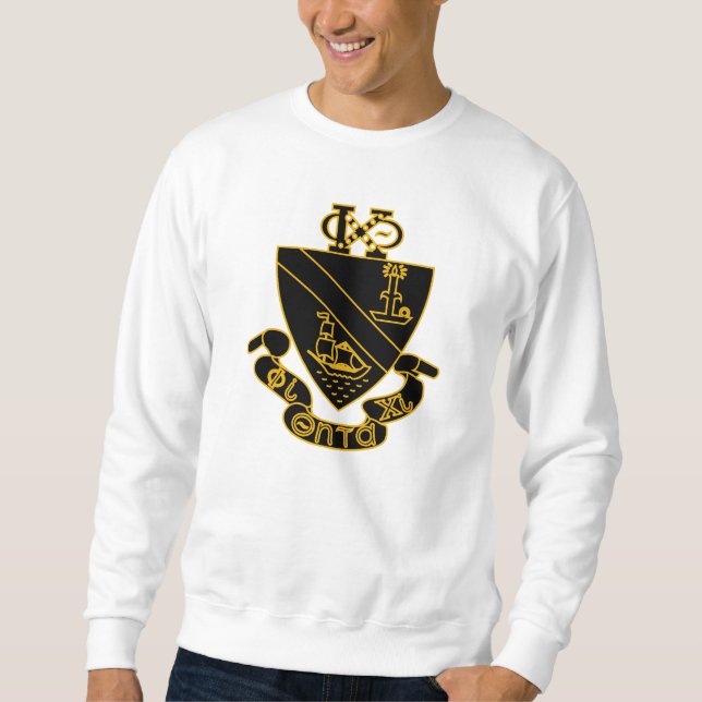 Moletom Brasão Phi Chi Theta | Dourado e Preto (Frente)