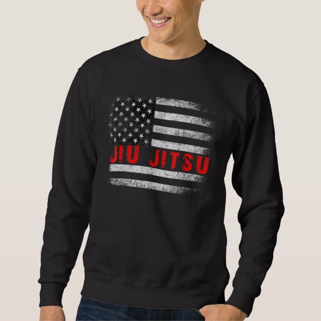 Moletom Brasil: Jiu Jitsu American Bandeira Usos (Frente)