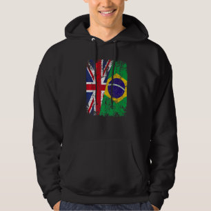 Moletom BRASIL Metade GRÃ-BRETANHA Reino Unido Bandeira da