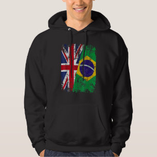 Moletom BRASIL Metade GRÃ-BRETANHA Reino Unido Bandeira da