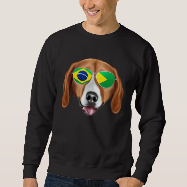 Moletom Brazilian Flag American Foxhound Dog Brazil Pocket (Frente)