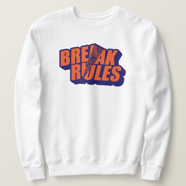 Moletom "Break The Rules" Bold Orange Typography (Frente do Design)