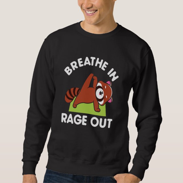 Moletom Breathe In Rage Out Red Panda Meditation Yoga (Frente)