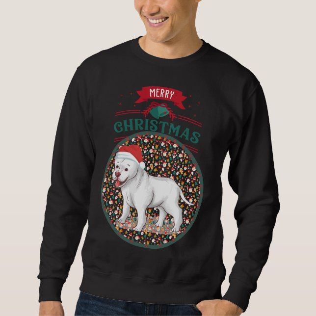 Moletom Brilho Branco Adorável com Cristo de Feliz Santa H (Frente)